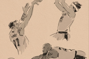 壁纸请收藏！美漫画家晒作品 老詹鱼跃&小里1+2&东契奇绝平全都有