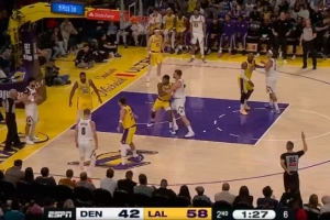 苦苦支撑！约基奇持球强攻 转身打中并造东契奇犯规加罚也有