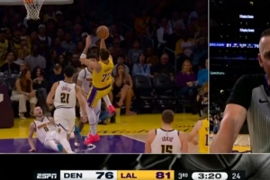 也值！东契奇被吹进攻犯规 湖人挑战成功改判进球有效还要加罚