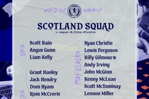 将战日本队,苏格兰队最新一期名单:罗伯逊、小麦、吉尔莫领衔