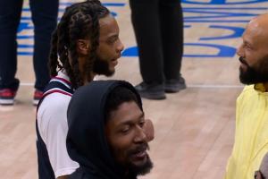 哥们你哪儿来的?快船惜败镜头给到加兰 下方冒出来个比尔