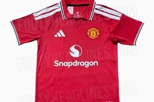 曼联2026-27主场球衣谍照：致敬上世纪70年代经典设计