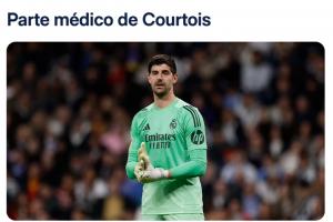 无缘对拜仁!皇马官方:库尔图瓦右腿肌肉受伤,预计伤缺一个半月