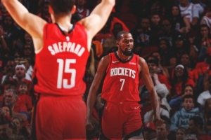 新老组合！火箭发布赢球海报：封面人物是杜兰特和谢泼德