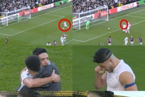 缅怀！劳尔·希门尼斯破门后跪地指天，将进球献给离世的父亲