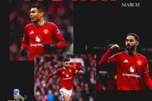 曼联3月队内最佳候选：卡塞米罗、库尼亚、B费