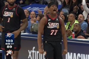 单核带队！埃奇库姆连续砍分末节初已经得到35分 命中7记三分