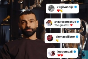 告别传奇！利物浦官方社媒晒队友致敬萨拉赫合集