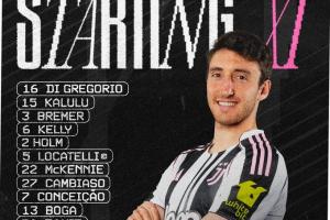 尤文vs博洛尼亚首发：戴维、博加先发，孔塞桑、霍尔姆出战