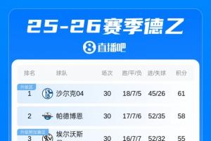 争冠准备重返德甲！沙尔克10轮不败领跑德乙，剩4轮领先第3名6分